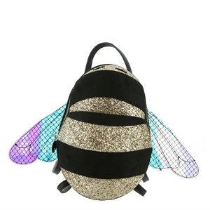 Betsey Johnson What's The Buzz Bee Convertible Backpack Crossbody, Glitter Multi